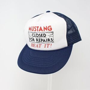 VTG Capital Snapback Trucker Hat "Mustang Closed for Repairs" Graphic‎ OS